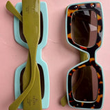 Deco Sunglasses Chartreuse + Sky Blue