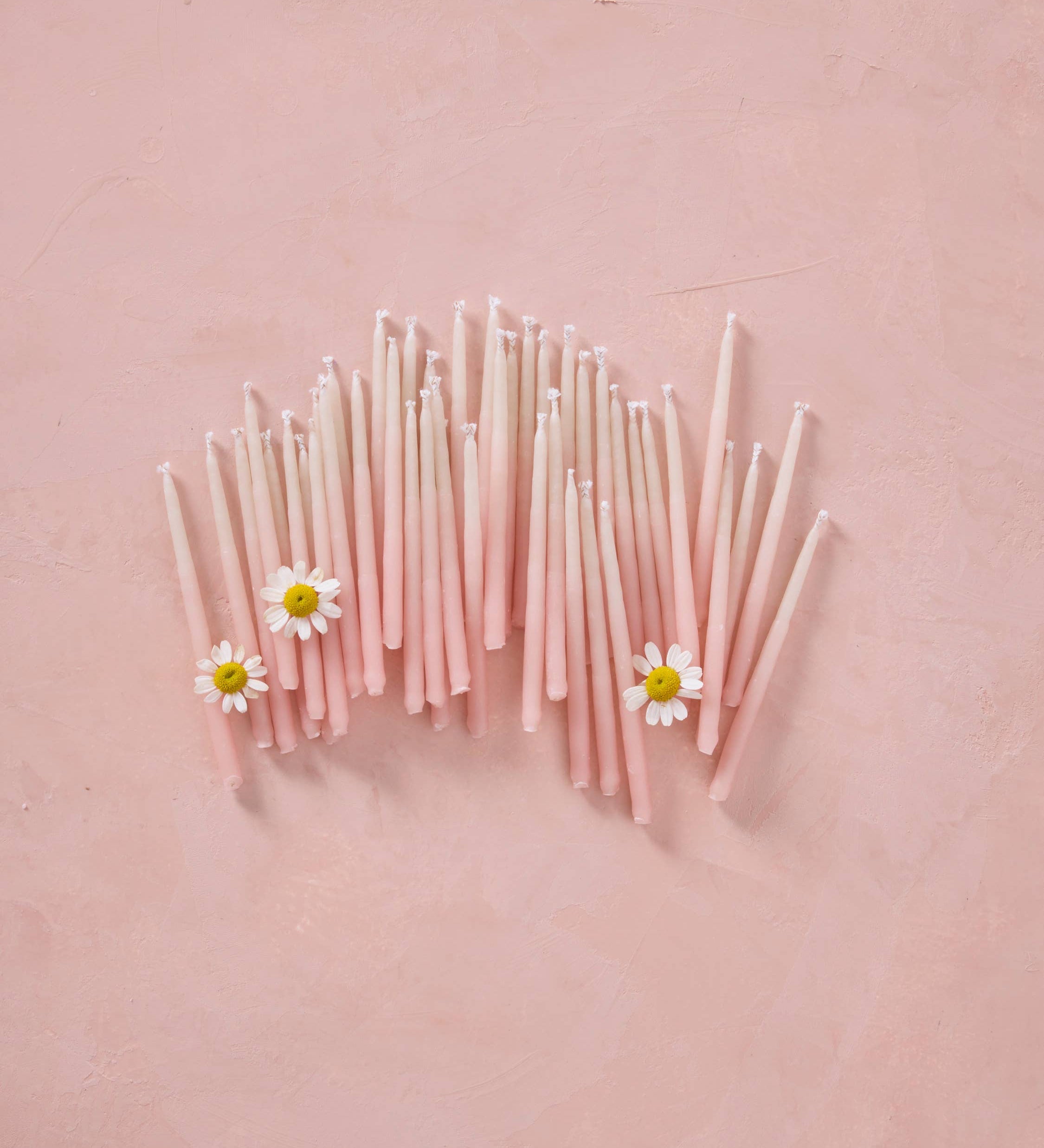 Hand-dipped Beeswax Birthday Candles | Pink Ombré