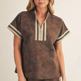 JODIFL Brown Floral  Top