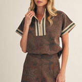 Brown Floral Plus Top