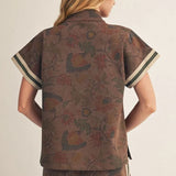 JODIFL Brown Floral  Top