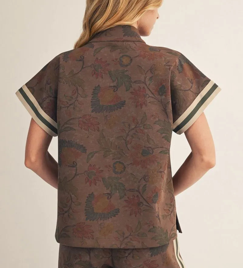 JODIFL Brown Floral  Top
