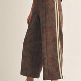Brown Floral Plus Size Pants