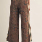 Brown Floral Plus Size Pants