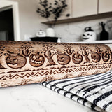 Wooden Embossed Pumpkin Rolling Pin
