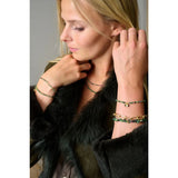 Basilia Gold & Ruby Zoisite Gemstone Charm Bracelet
