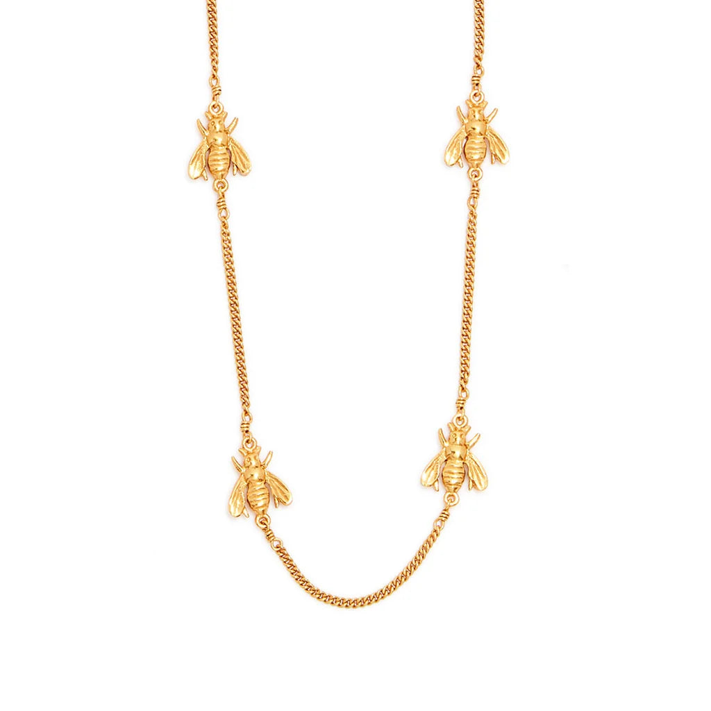 Julie Vos Bee Delicate Station Necklace - Gold