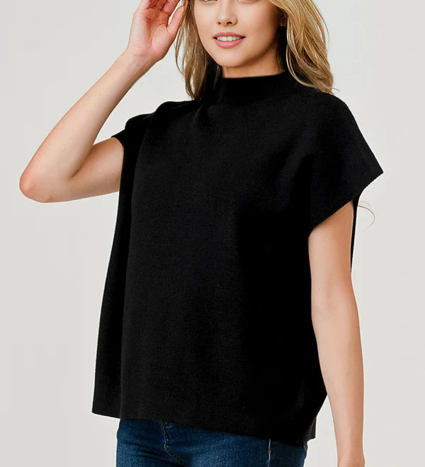 Mock Neck Sweater Black