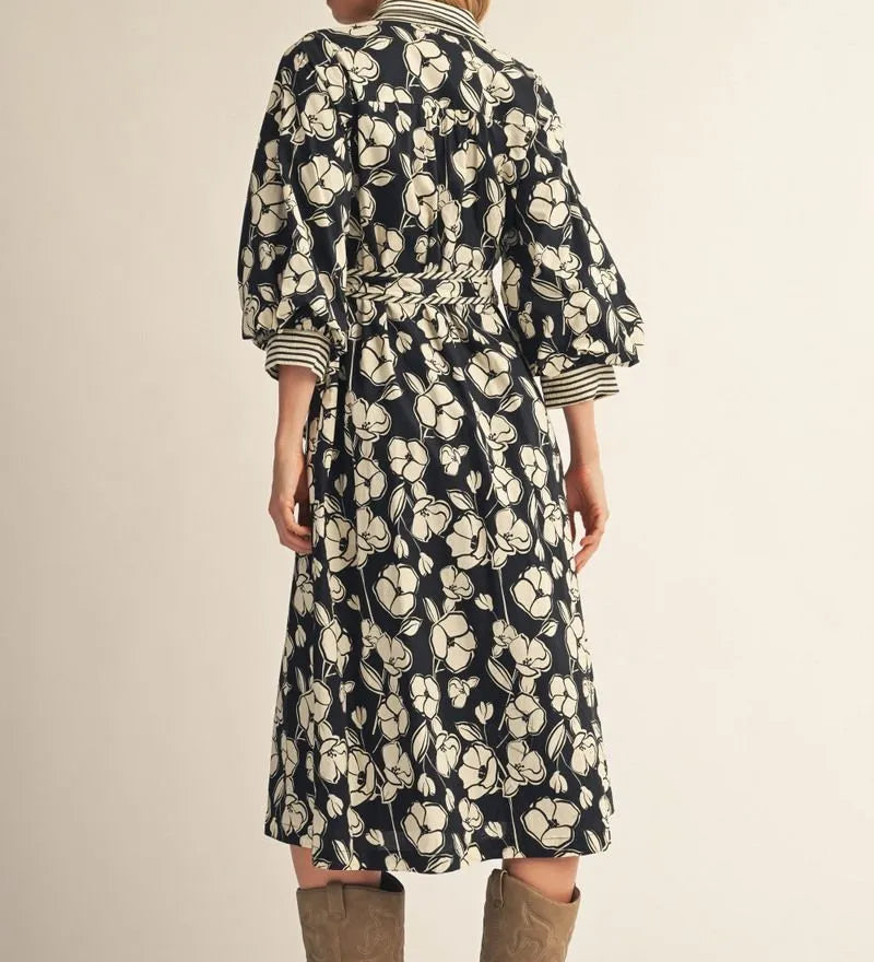 Black and White Floral Dress