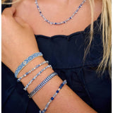 Bliss Silver & Blue Aventurine Beaded Slider Bracelet