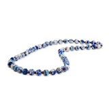 Blue & White Fabric Wrapped Necklace