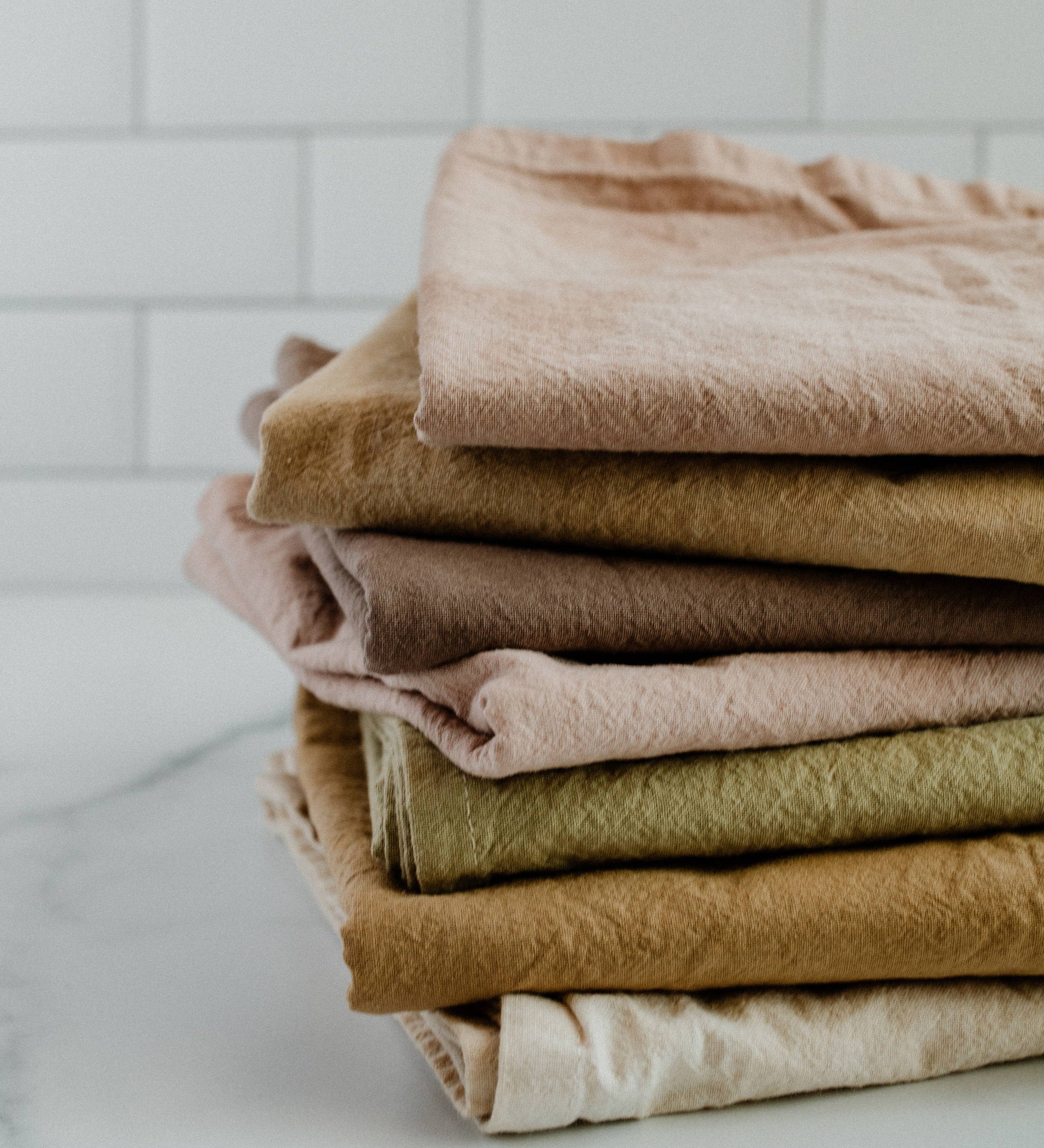 Hand dyed Organic cotton Kitchen Towel: Vanilla