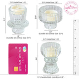 Vintage Ribbed Glass Clear Candle/Candlestick Holder