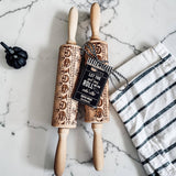Wooden Embossed Pumpkin Rolling Pin