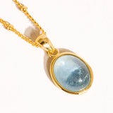 Caillou 18K Gold Assorted Natural Stone Necklace: Moonstone