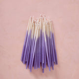 Hand Dipped Beeswax Birthday Candles | Tall Violet Ombré