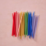 Hand-dipped Pure Beeswax Birthday Candles | Tall Rainbow