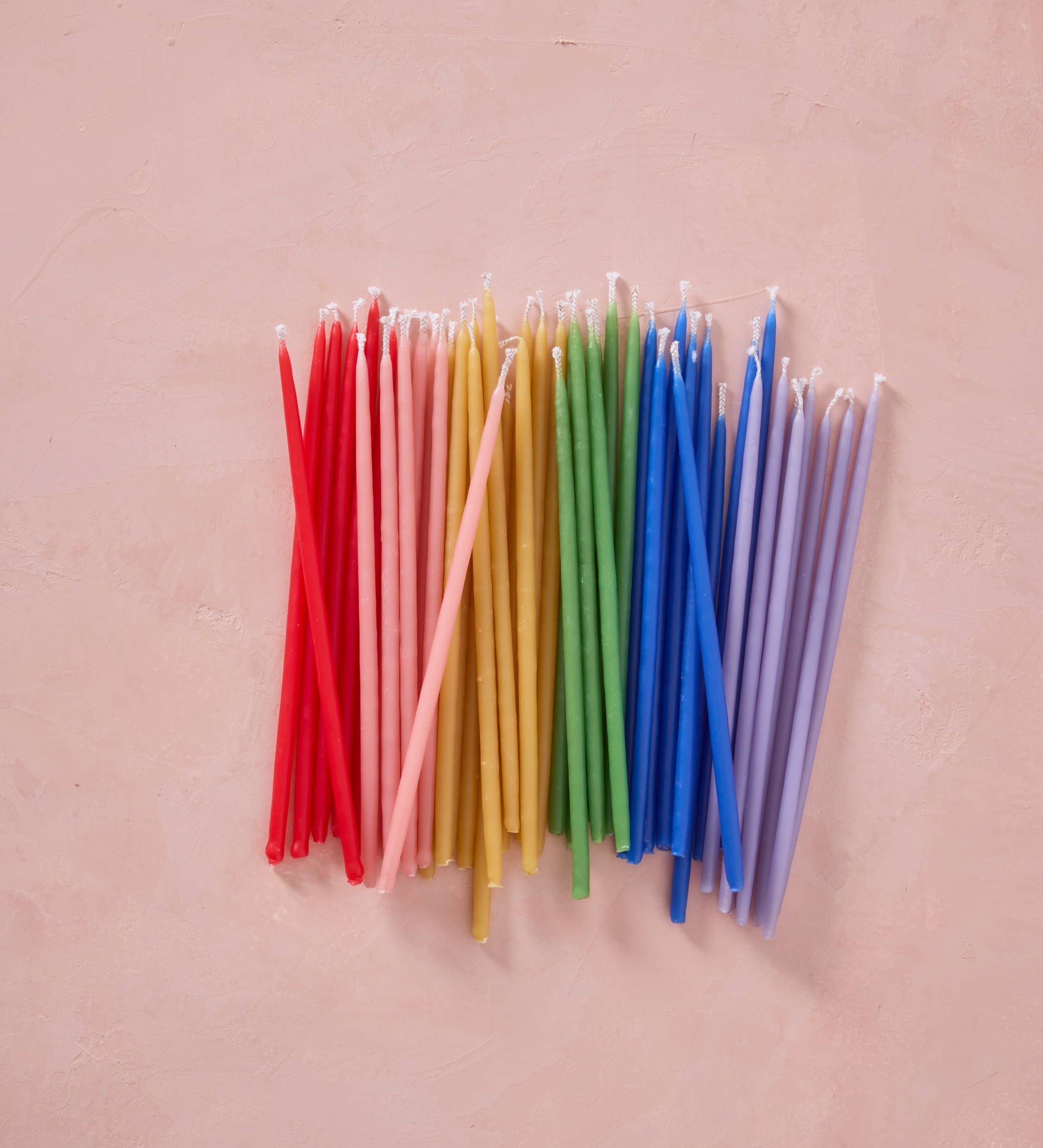 Hand-dipped Pure Beeswax Birthday Candles | Tall Rainbow