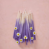 Hand Dipped Beeswax Birthday Candles | Tall Violet Ombré
