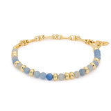 Dahlia Blue Aventurine & Gold Beaded Bracelet