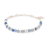 Dahlia Blue Aventurine & Silver Beaded Bracelet