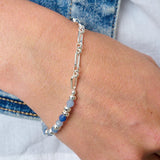 Dahlia Blue Aventurine & Silver Beaded Bracelet