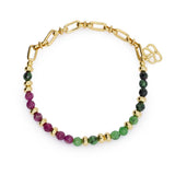 Dahlia Gold & Ruby Zoisite Gemstone Chain Bracelet