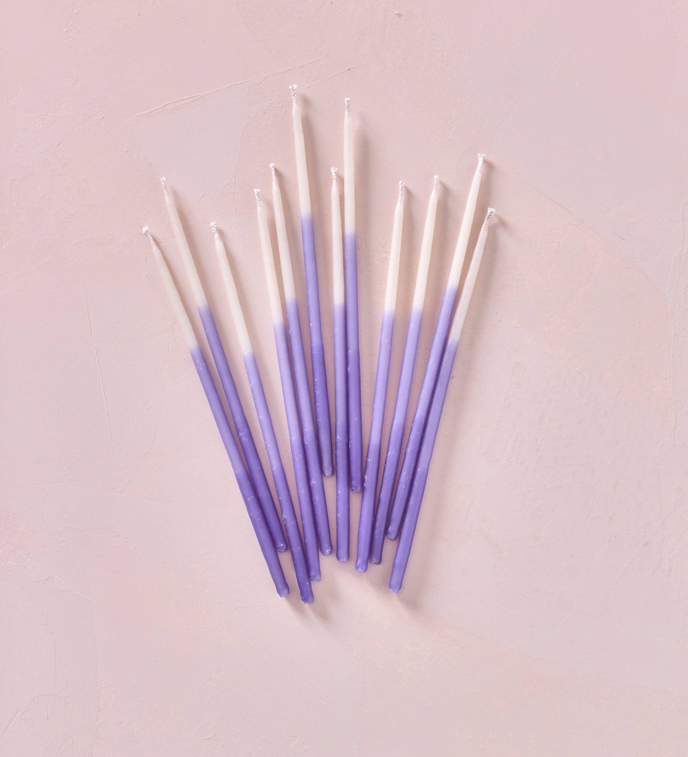 Hand Dipped Beeswax Birthday Candles | Tall Violet Ombré
