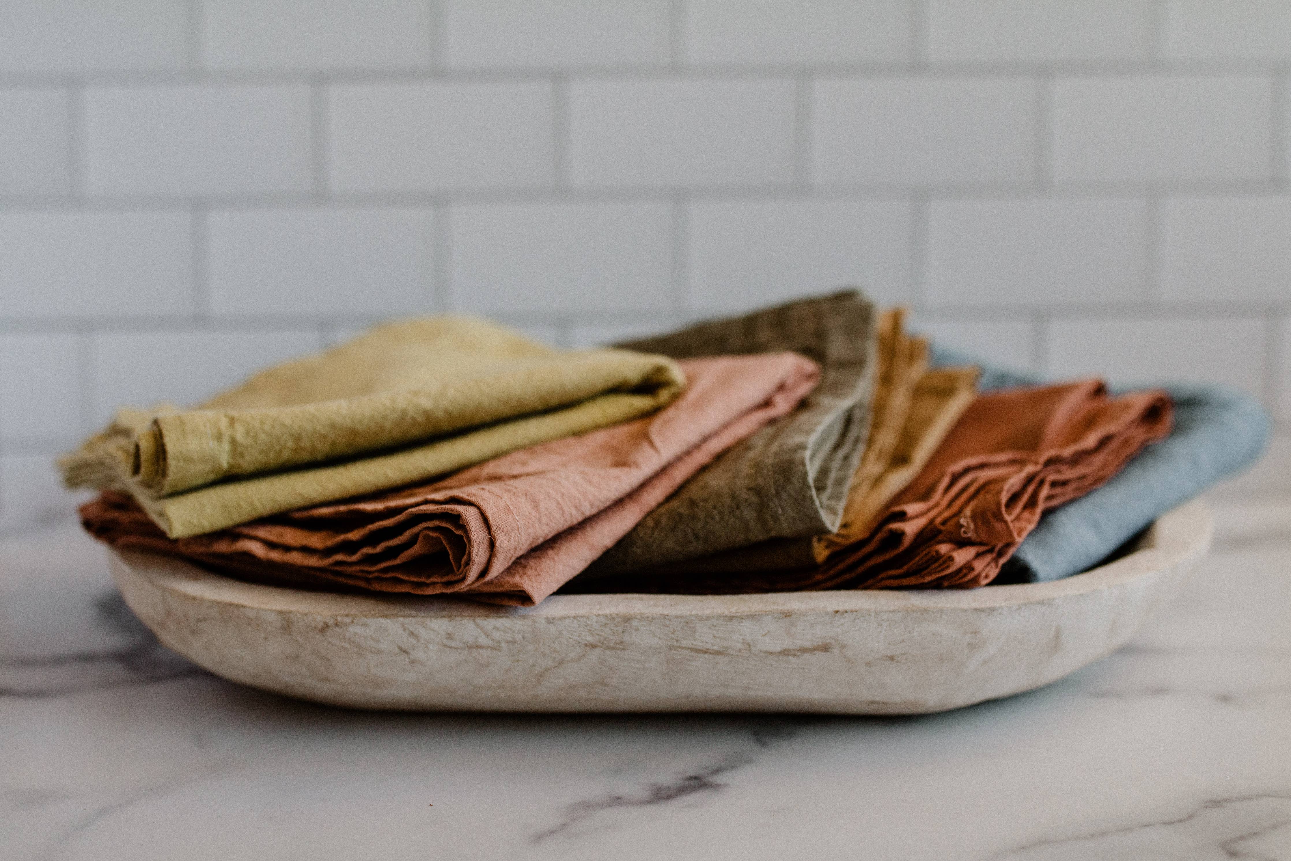 Hand dyed Organic cotton Kitchen Towel: Clay