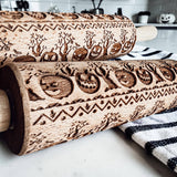 Wooden Embossed Pumpkin Rolling Pin