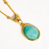 Caillou 18K Gold Assorted Natural Stone Necklace: Moonstone