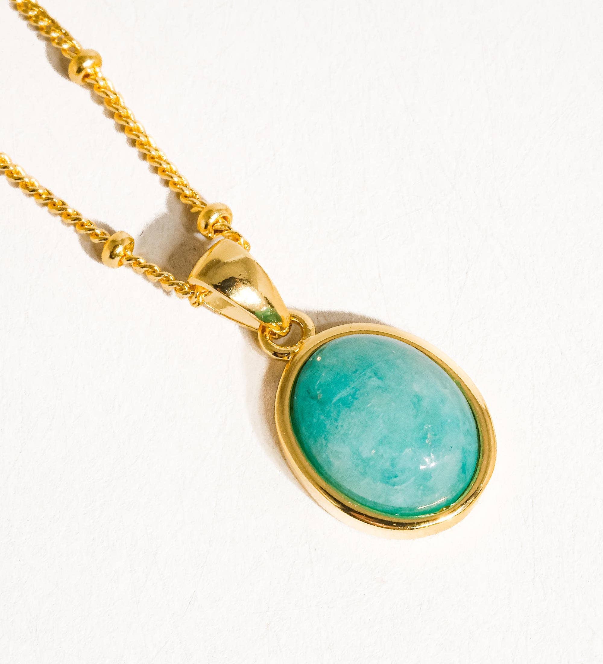 Caillou 18K Gold Assorted Natural Stone Necklace: Moonstone