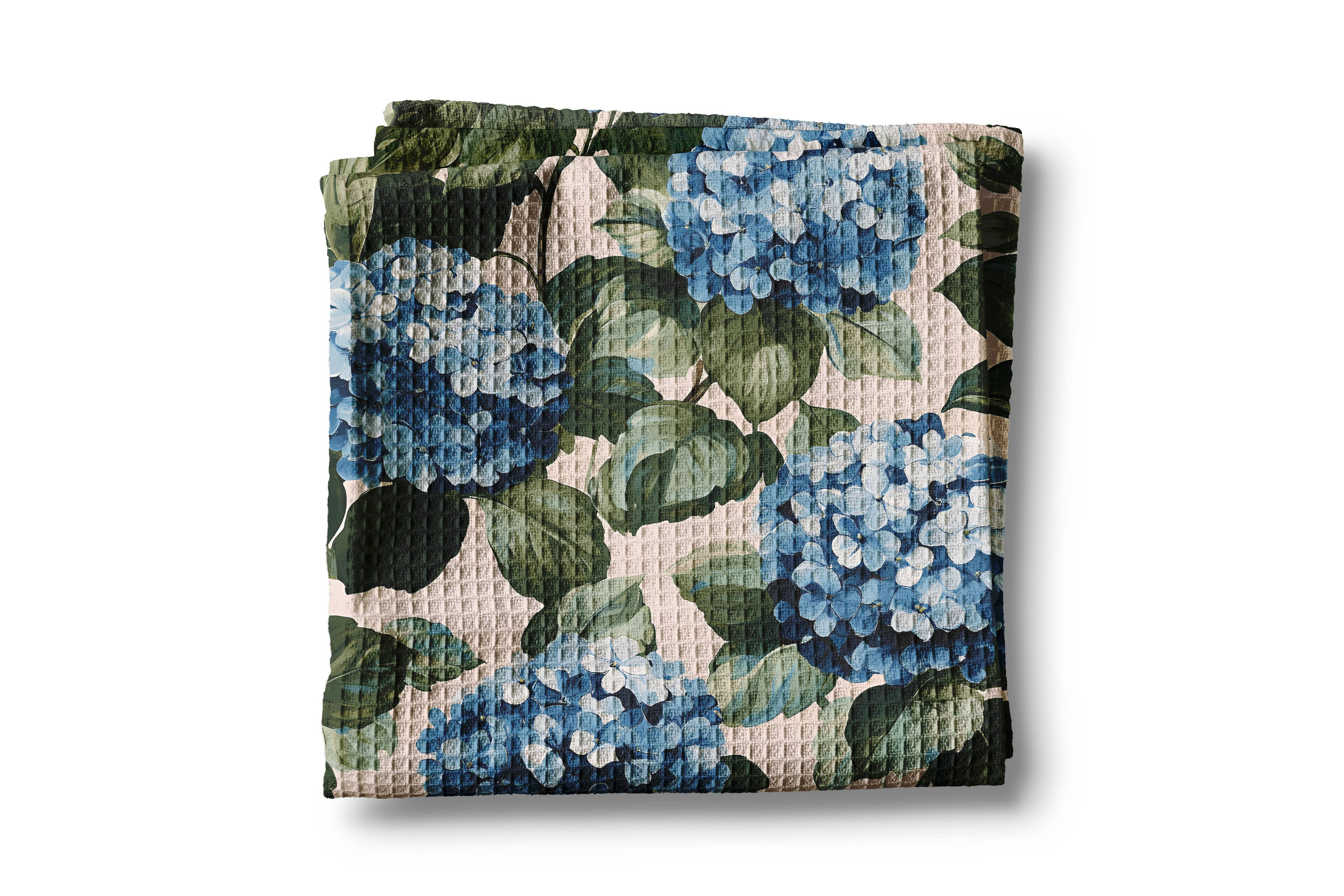 Hydrangea Flower Chinoiserie Kitchen Towel
