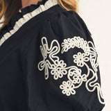 Artisan Embroidered Puff Sleeve Blouse
