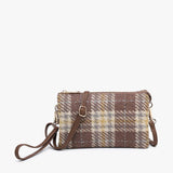 Riley Brown Mustard Plaid  3 Compartment Crossbody/Wristlet