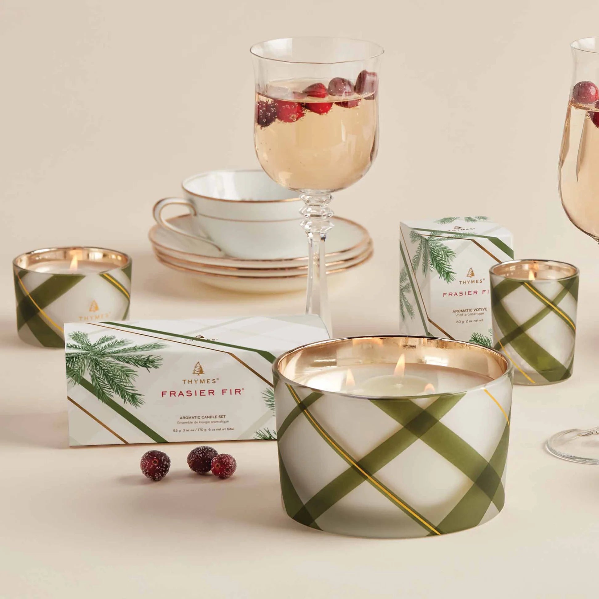 Frasier Fir Frosted Plaid Candle 6.5 oz