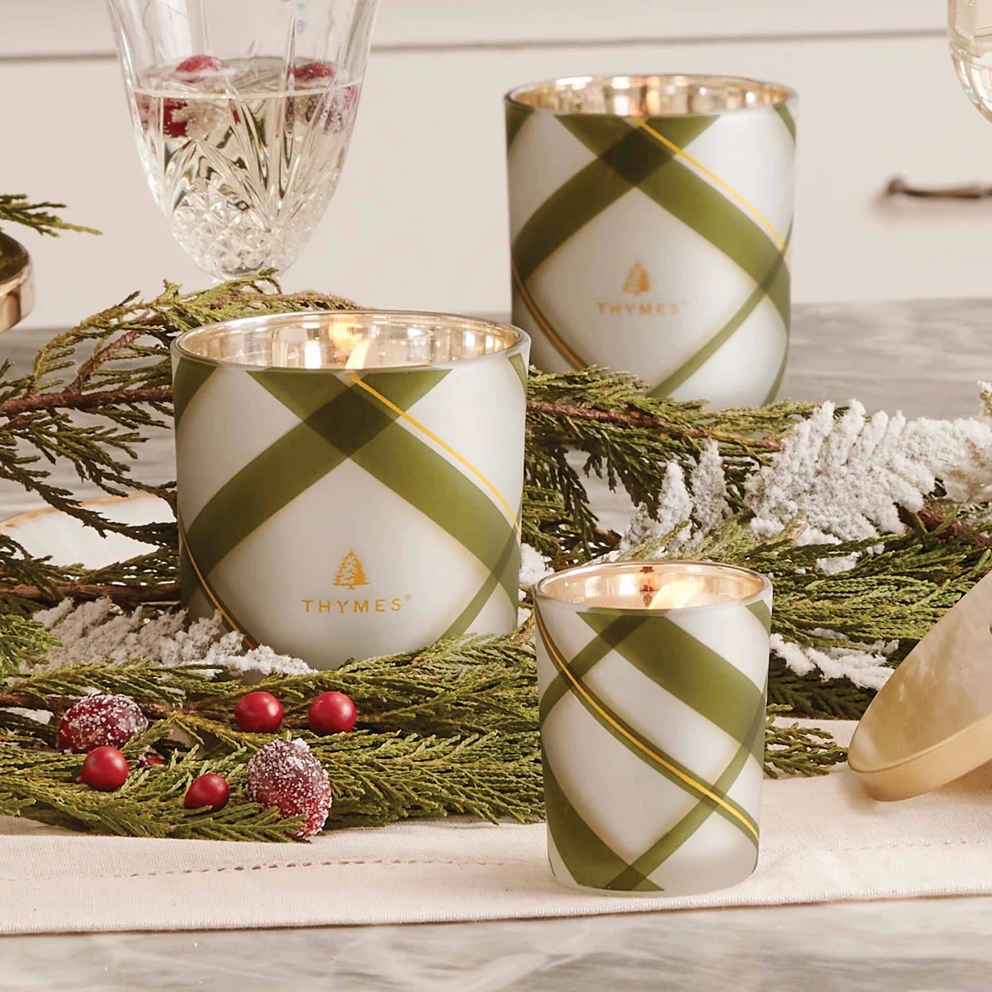 Frasier Fir Frosted Plaid Candle 6.5 oz