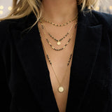 Flora Black Spinel Gemstone Pendant Necklace