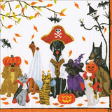 Caspari Halloween Pets Recycled Cocktail Napkins - includes 20 Cocktail Napkins