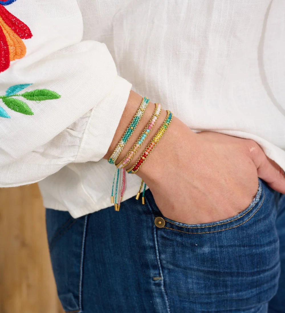 Helaine Gold & Rainbow Gemstone Friendship Bracelet