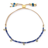 Holly Gold & Blue Aventurine Beaded Slider Bracelet