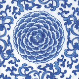 Caspari Indigo Garden Blue/White Guest Towel - package of 15