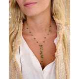 Ivy Malachite Lariat Gemstone Necklace