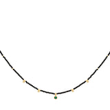 Jasmine Gold & Black Spinel Beaded Pendant Necklace