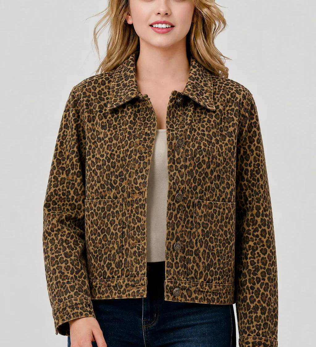 Leopard Demin Jacket