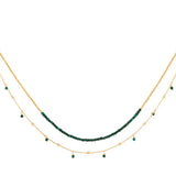 Lily Gold & Malachite Gemstone Layer Necklace