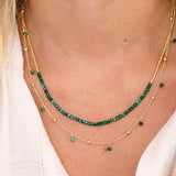 Lily Gold & Malachite Gemstone Layer Necklace