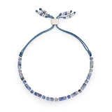 Liv Silver & Blue Aventurine Gemstone Slider Bracelet