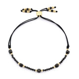 Meadow Gold & Black Spinel Gemstone Slider Bracelet