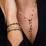 Meadow Gold & Black Spinel Gemstone Slider Bracelet